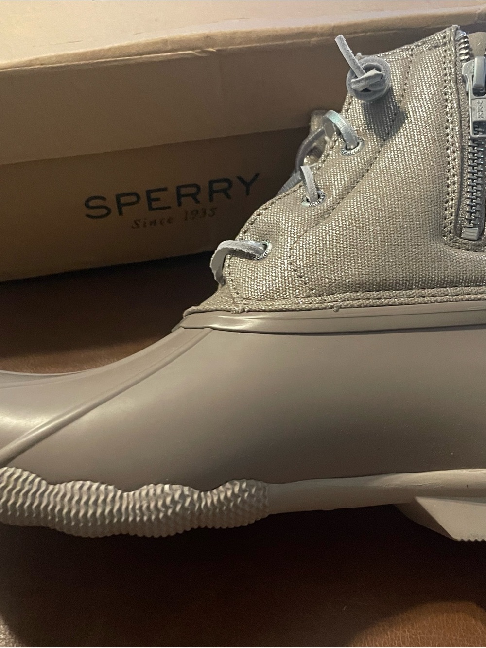 Sperry womans Taupe Waterproof Boots. NWT - Picture 6 of 10